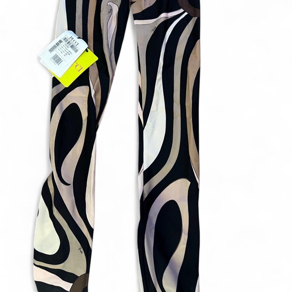 Emilio Pucci Black and Cream Abstract Leggings